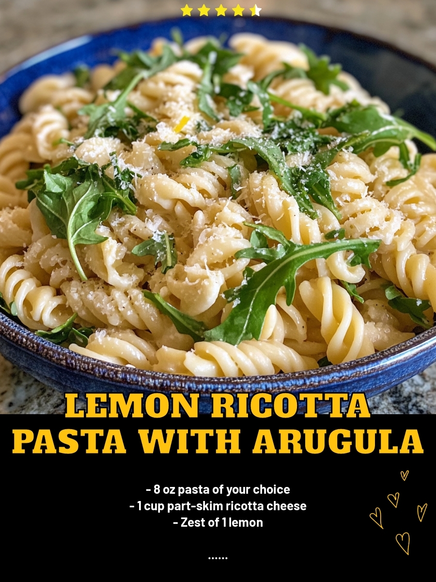 Lemon Ricotta Pasta with Arugula