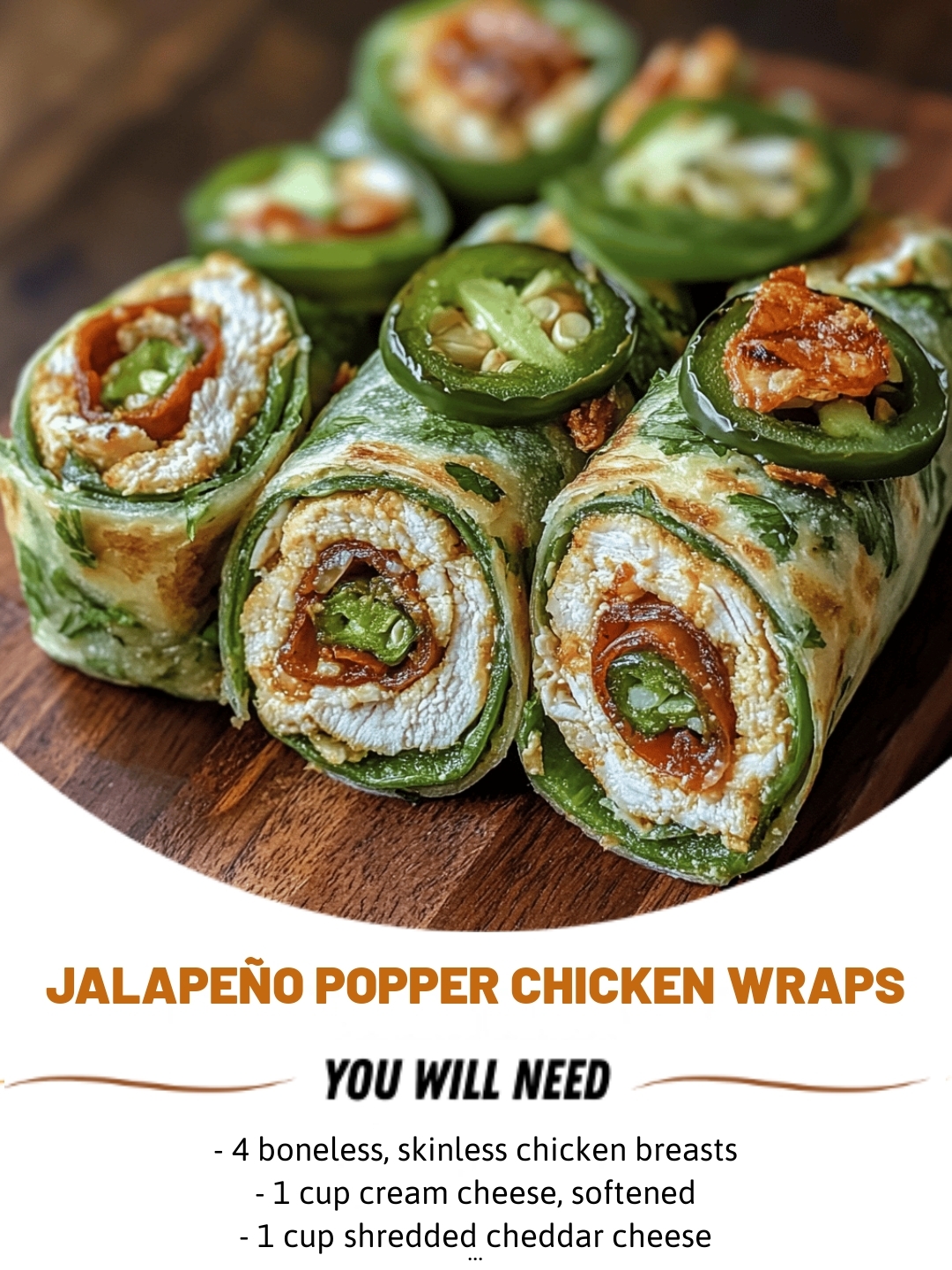 Jalapeño Popper Chicken Wraps