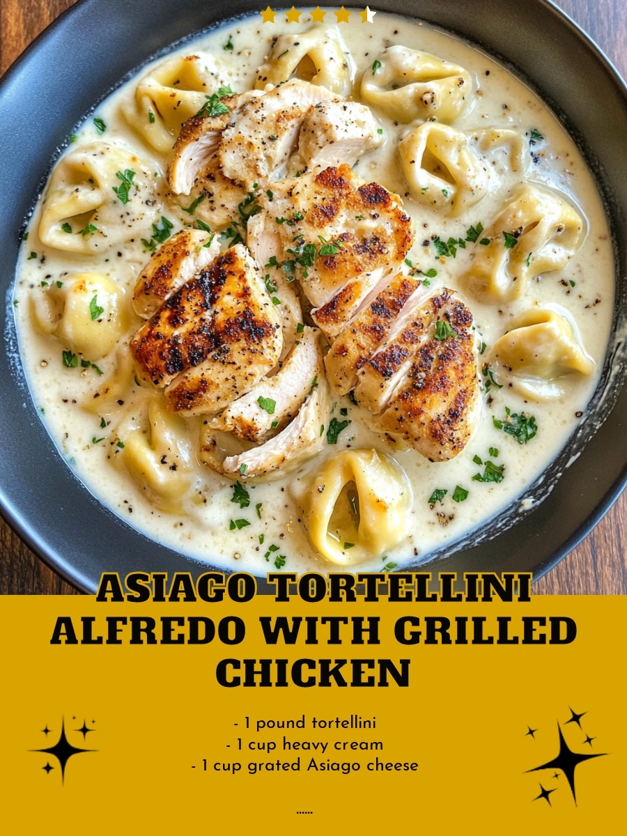 Asiago Tortellini Alfredo with Grilled Chicken
