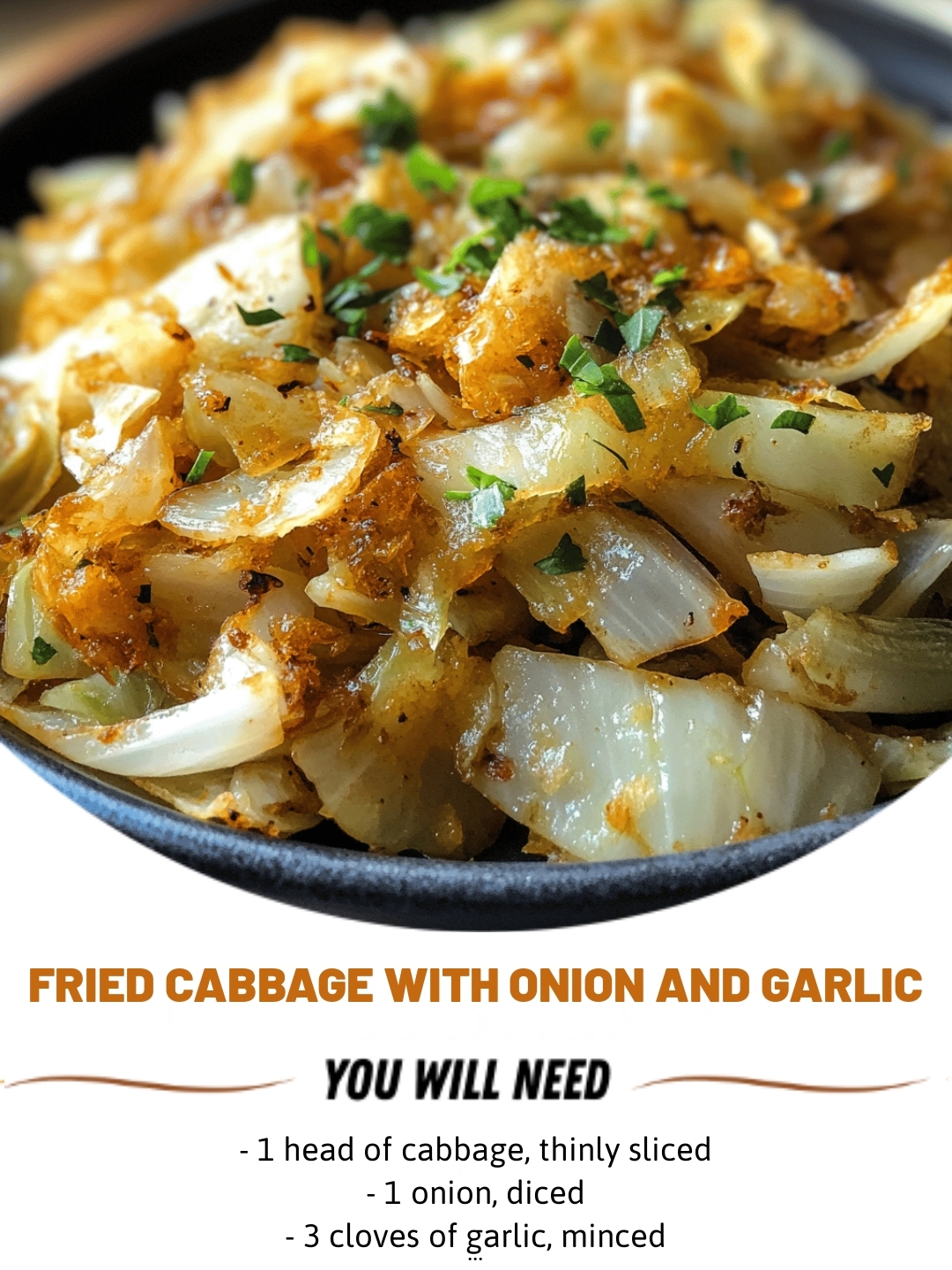 Fried Cabbage with Onion and Garlic