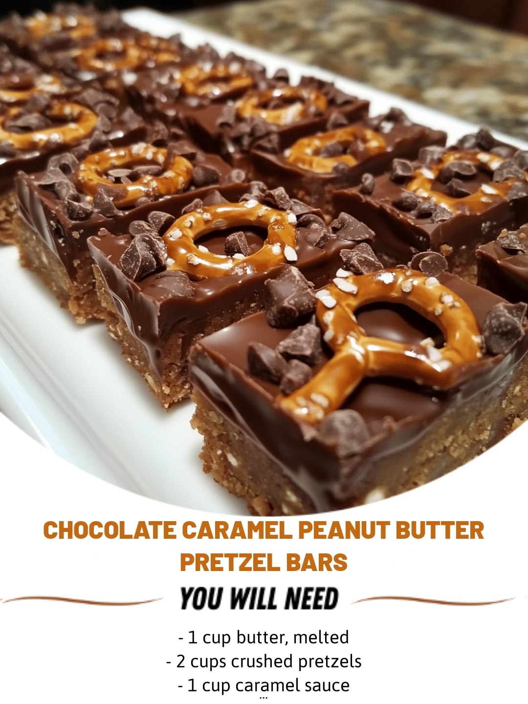 Chocolate Caramel Peanut Butter Pretzel Bars