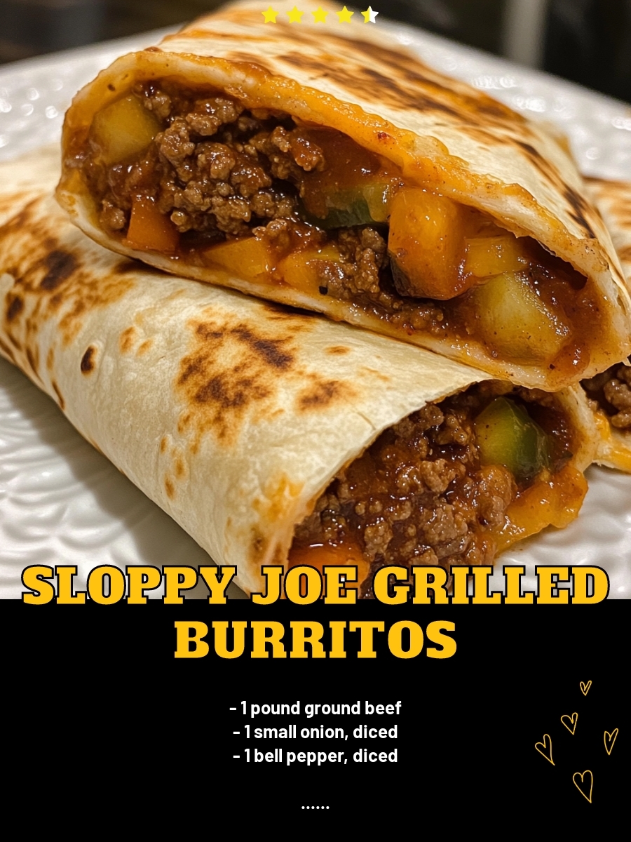 Sloppy Joe Grilled Burritos