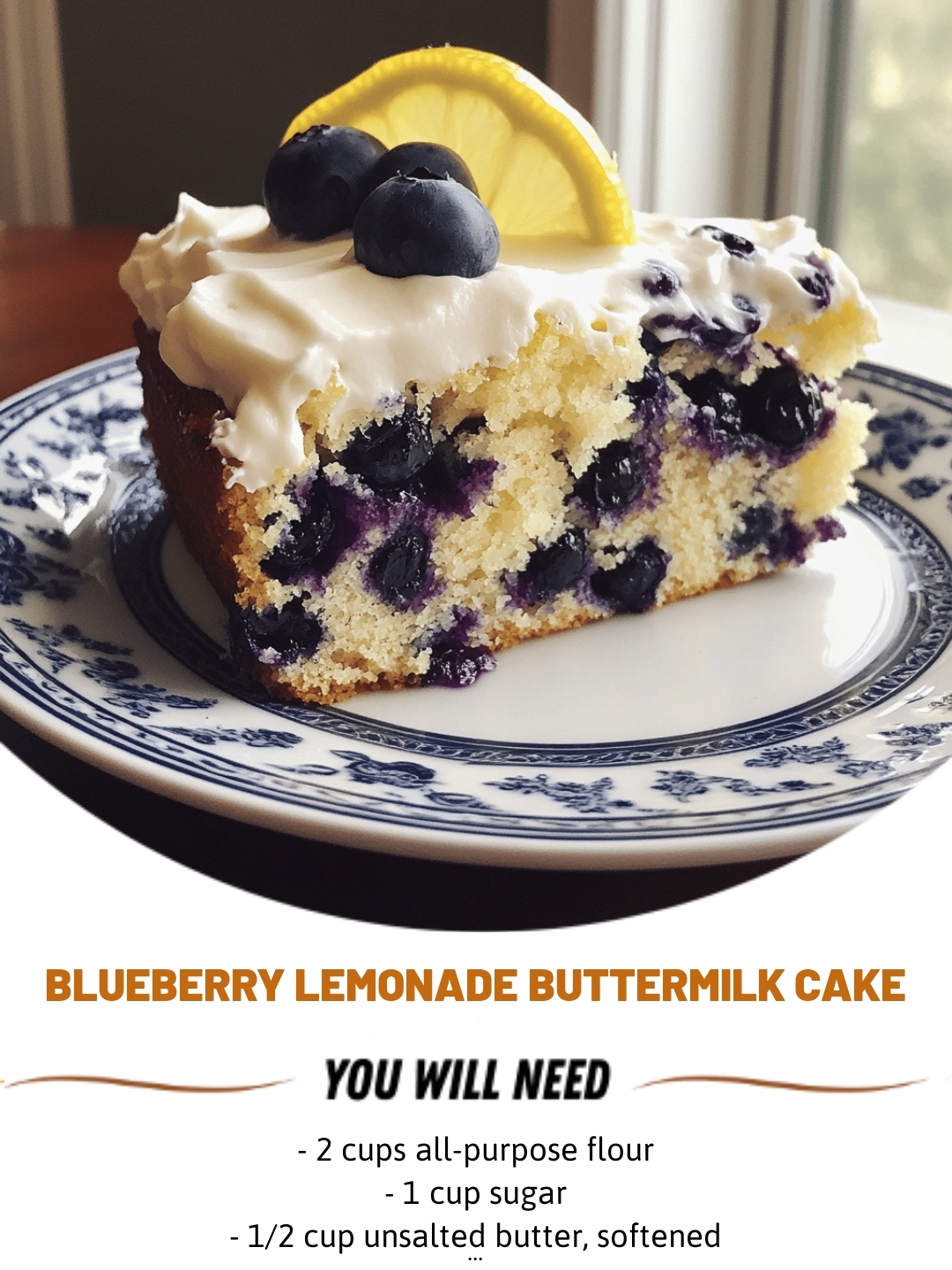 Blueberry Lemonade Buttermilk Cake