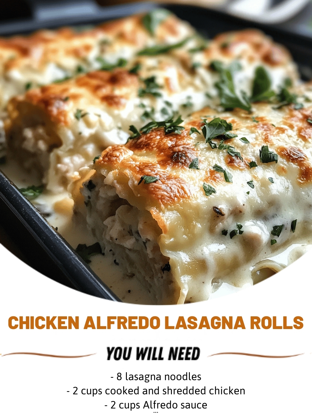 Chicken Alfredo Lasagna Rolls