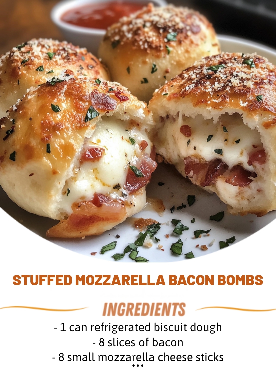 Stuffed Mozzarella Bacon Bombs