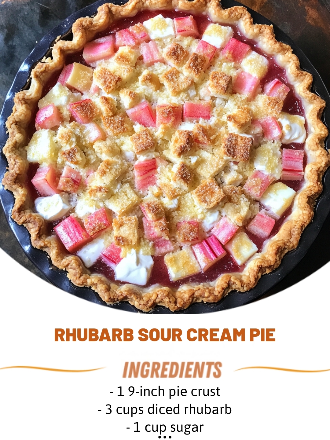 Rhubarb Sour Cream Pie 